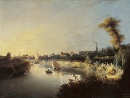 Manuel Barrón y Carrillo -  View of the River Guadalquivir - 1854