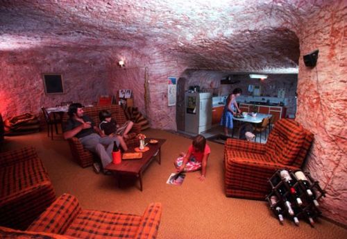 self–pollution:An underground town by the name Coober Pedy is a small mining town with a population 