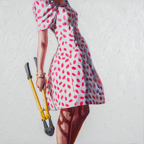 babygirlssweetsurrender:  jedavuKelly Reemtsen’s Painterly Juxtapositions of Chic Dresses and Power Tools Showcase Modern Femininity 