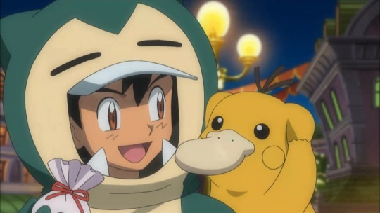 pokeshipping:   I don’t really think this actually means anything, but I find it sort of cute that, of all Pokémon, in next week’s episode Pikachu is going to dress up as a Psyduck. 