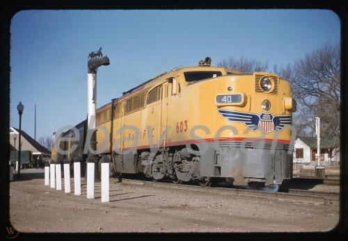 Union Pacific Alco PA #603 on train #40 the “Kansan”Lawrence, KSDecember 25, 1955