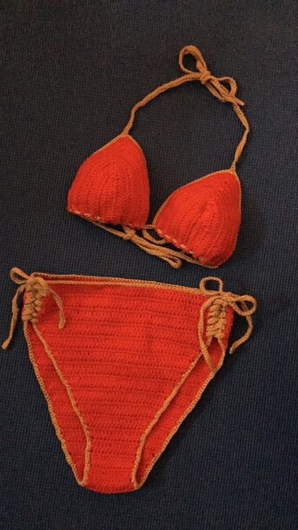 I decided to make my first post a picture of my craft. handmade crochet swimwear 