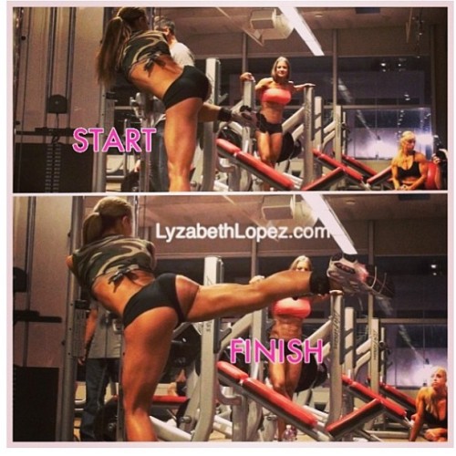 hourglassworkout:  … Lol… I can barely walk after doing 10 sets of these yesterday super-setted with heavy hip thrusters… As mentioned I upping my game!!! Come on hammies… You’re on my hot-list!!! 😏 #beastmodeon !! #lyzabethlopez #beastmode