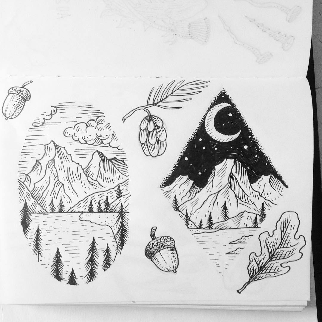 Alex Cfourpo — Sketchbook mountains #illustration #sketch...