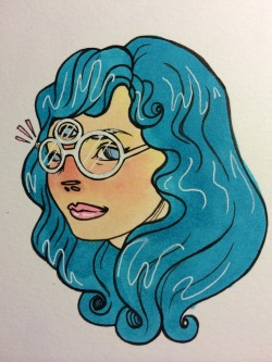 sarahcatface:  A doodle of anneliolanderberglund; She’s a beautiful &amp; a talented artist who has inspired me for quite some time. She was so sweet to doodle me. 