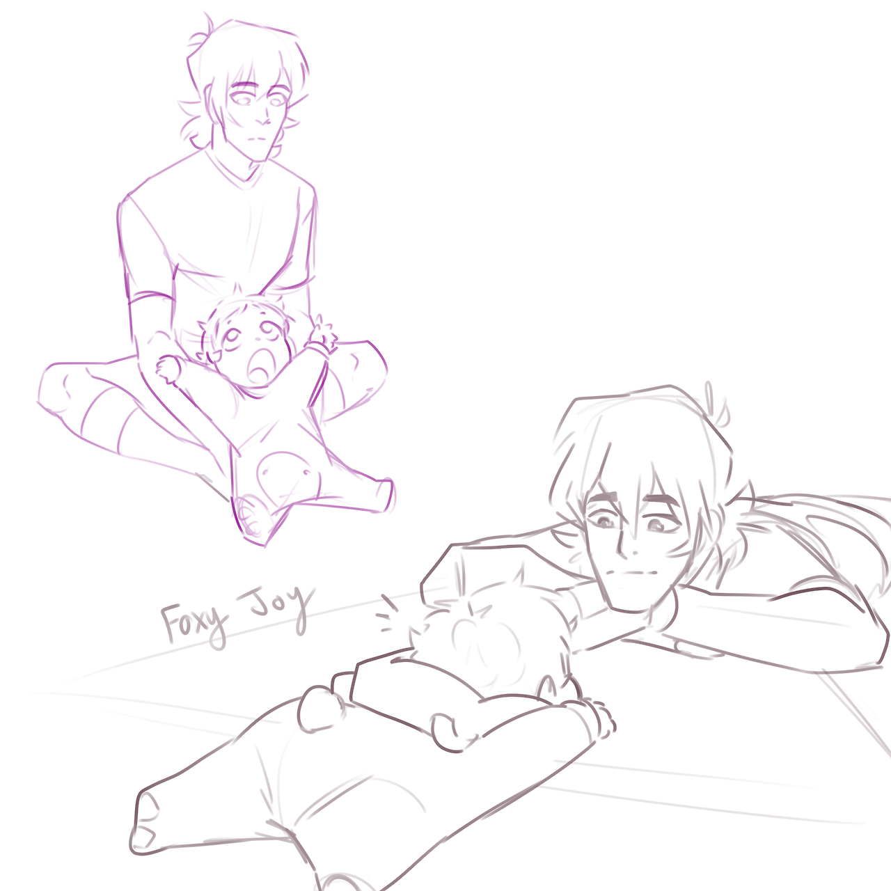 foxyjoy-art:Just imagine for a sec: Keith being good with kids (plus have a bby Lance) 