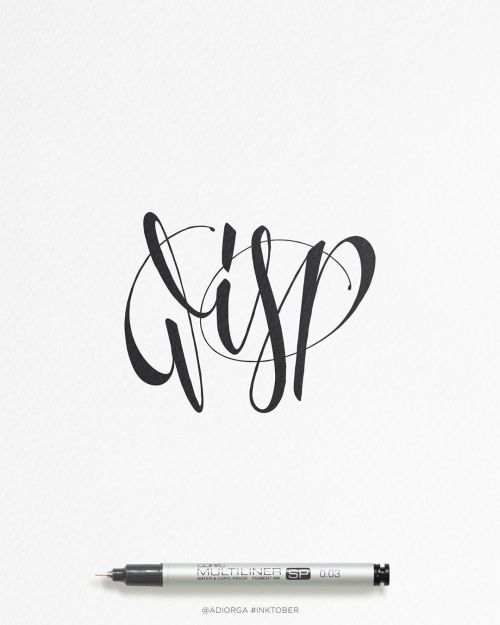 Here’s some wispy lettering for #INKTOBER, what’s a #wisp, I don’t know, too late to ask.