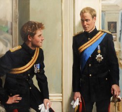 katetheduchess:  Prince Harry and Prince William Portrait by Nicky Philipps (2010).