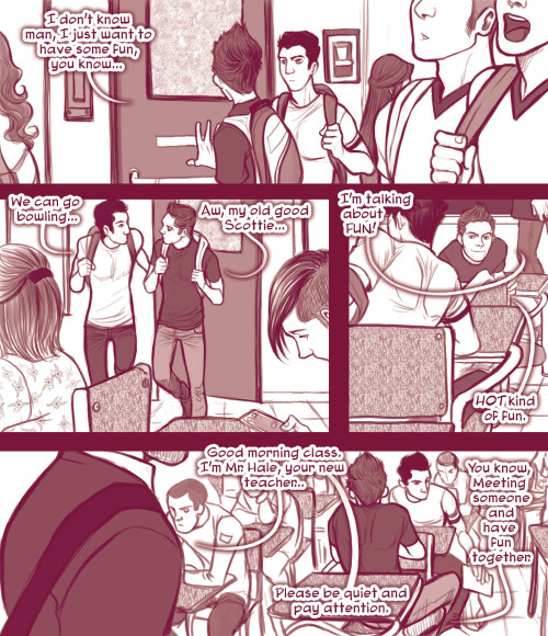 slashpalooza:  STEREK Derek!teacher http://nekotee.tumblr.com/ ‘s commission :) he wanted to share it with the sterek fandom :) his idea/prompt.  PART 1 -PART 2- -PART 3- -PART 4- 