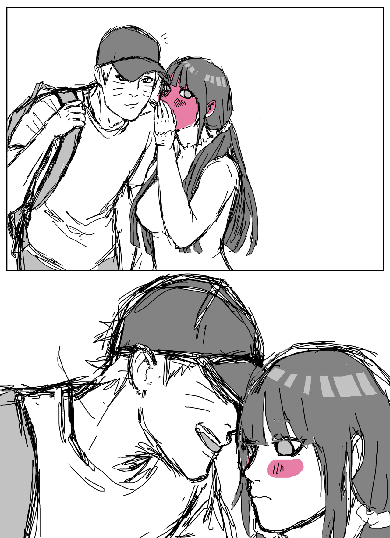 stciky:  are they flirting? are they plotting? who knows? not kiba (and certainly