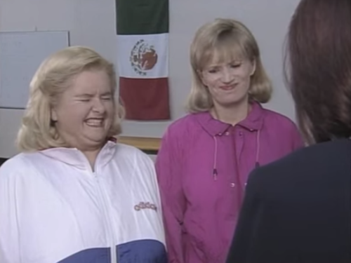 honestlytrulymaybe:glitterysouldinosaur:1995 Gay Olympics sketch from the mid-1990s Australian comedy show Big Girls Blouse.  The full clip is incredible