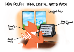 dailyskyfox: Digital art is harder than you