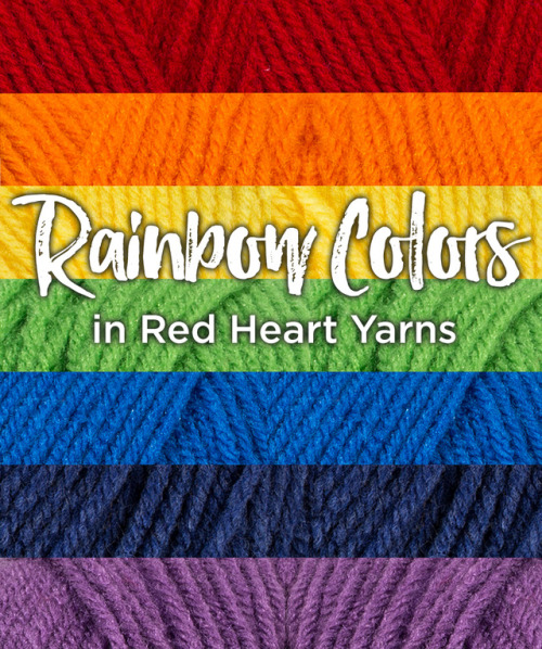 Rainbow Colors in Red Heart Yarns
