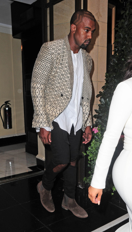 kimkanyekimye:  More of Kim & Kanye leaving the Dorchester hotel in London 9/23/14 