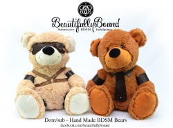 bdsmbeautifullybound:  Because you all think my bears are funny…here are some more to make you smile.  I can customize them in your choice of colours/design upon request or there are some ready to go online. www.beautifullybound.com.au