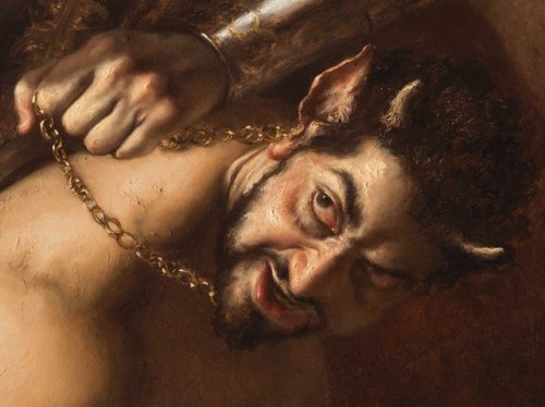 rectumetjustum:Giovanni Gasparro, San Michele Archangel defeats the devil, oil on canvas, 80 x 60 cm