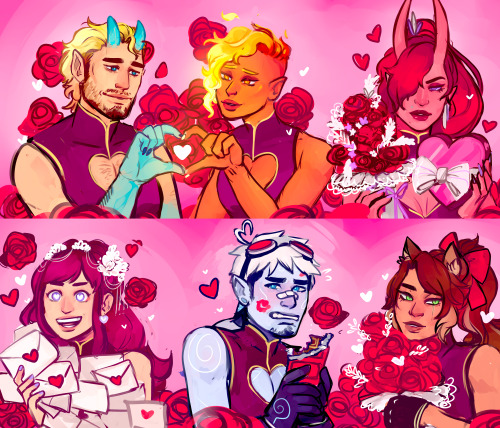 i made some matching icons for our dnd campaign!!valentines day and everyone is single but the celeb