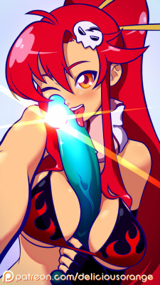 deliciousorangensfwart:  Yoko’s practicing