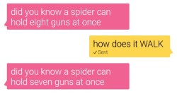 Iguanamouth:  Monsterlets:  But Now I’m Just Picturing A Spider Hopping Along On