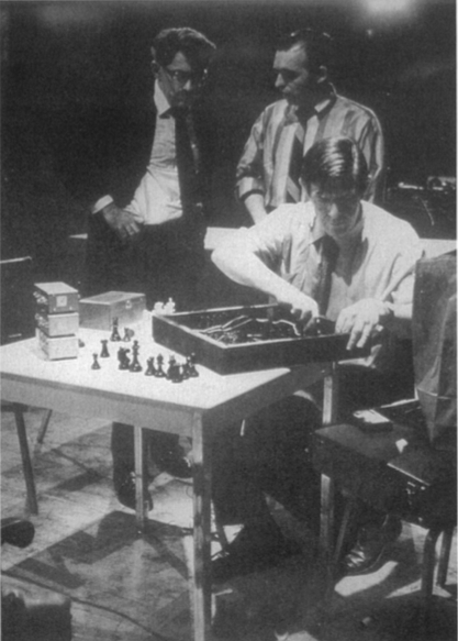 weiyulive: John Cage, Marcel Duchamp and Teeny Duchamp Reunion Ryerson Theatre in Toronto, Canada 5 March 1968 Photo by Shigeko Kubota 