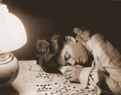 madameretro:  Woman sleeping after playing