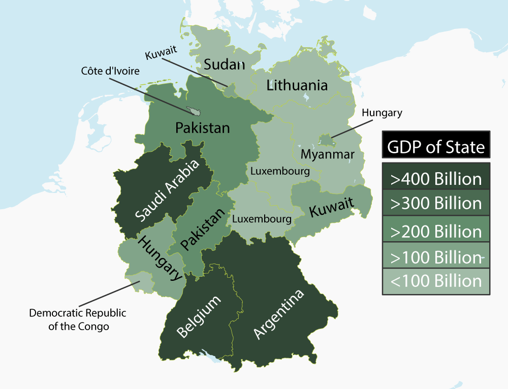 States of Germany as Countries with Similar GDPs.