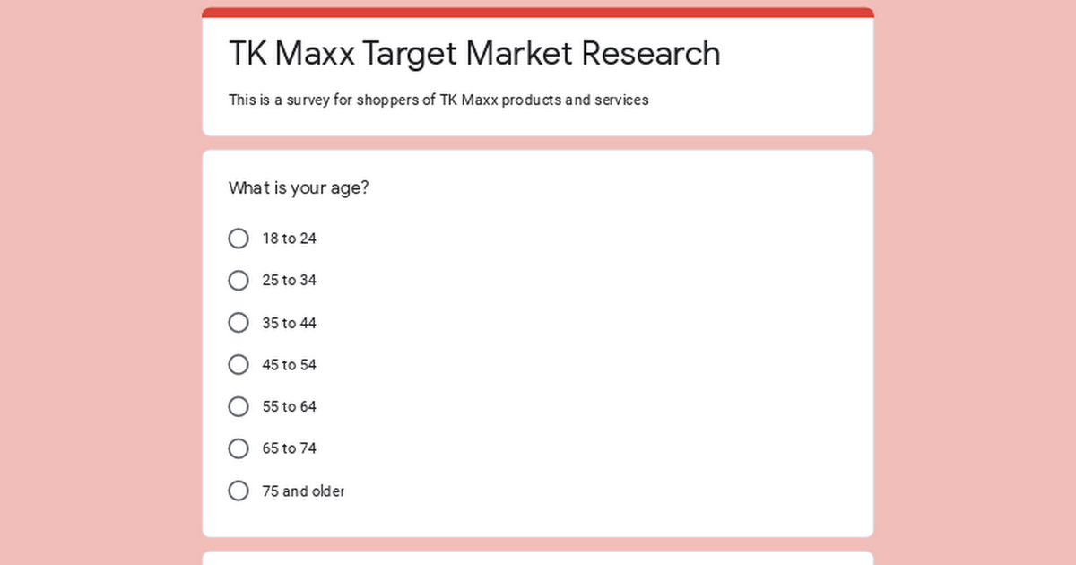 TK Maxx Target Market Research