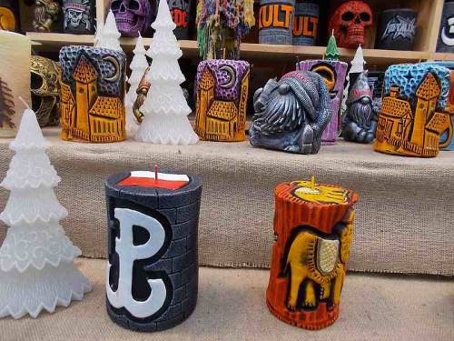 Various cast &amp; painted candles that can be used as a home decorations.