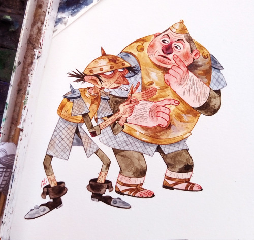 Finally finished the last Discworld drawing, Nobby Nobbs and sergeant Colon! :> :>commissions/