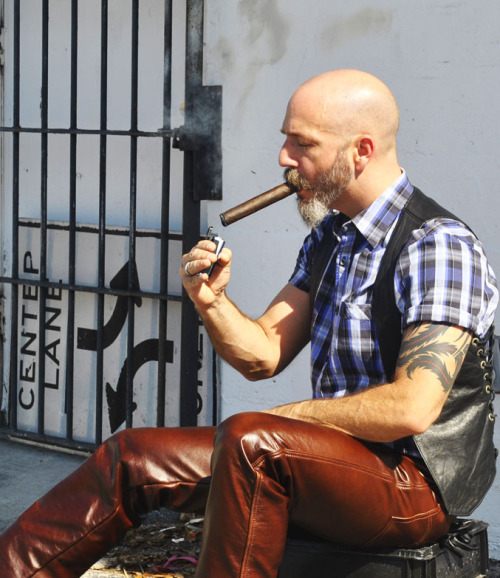 November 28, 2013.  Blue and Brown Series.  Custom leather pants by Jason Pelky of Leatherwerks, Ft.