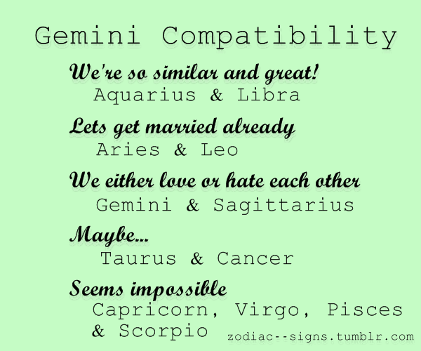 gemini compatibility chart