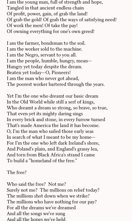 thesanderstans:Langston Hughes: destroying Trump’s flawed fantasy since 1938.