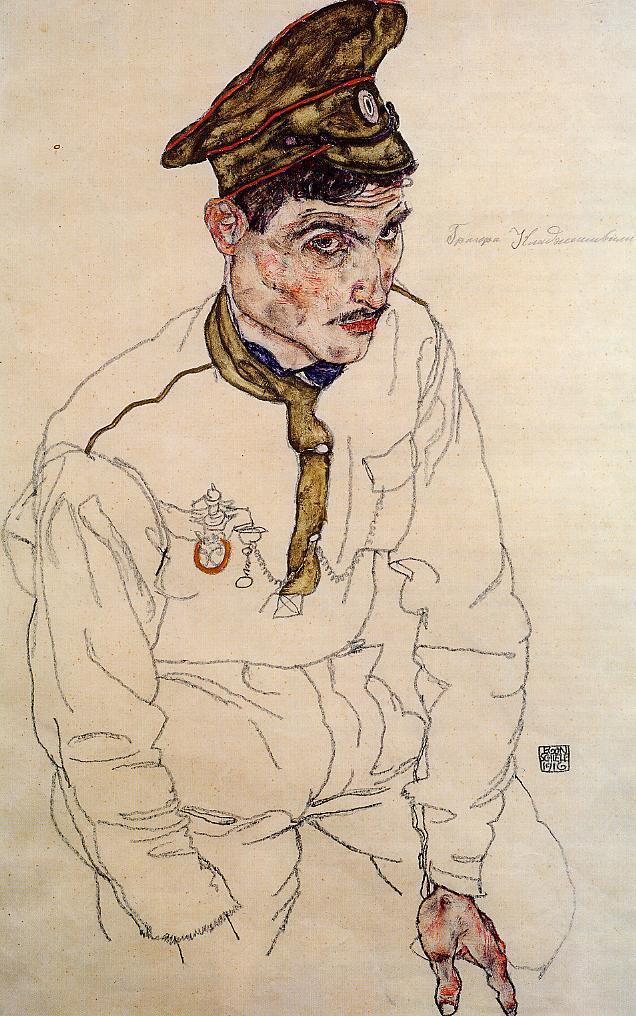 egonschiele-art: Russian Prisoner of War (Grigori Kladjishuli), 1916 Egon Schiele