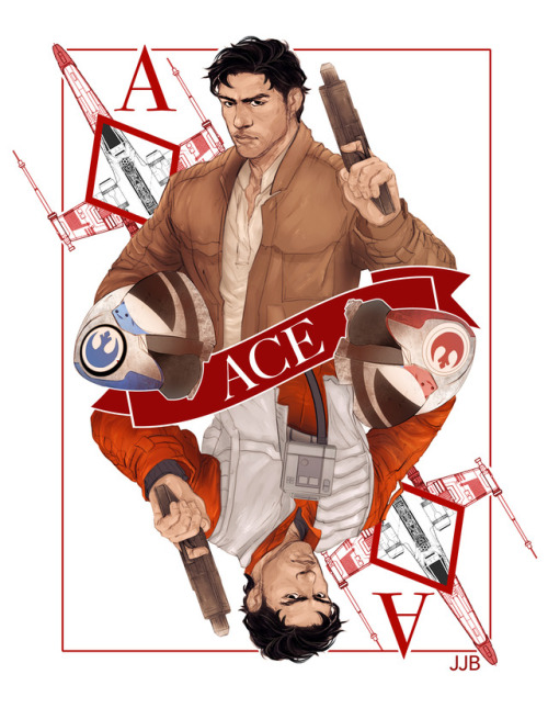 jasjuliet:Merry Christmas! Drew Ace of Diamonds Poe Dameron for a Secret-Santa exchange :) I hope yo