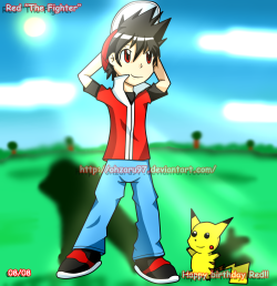ohzaru97:  This is a draw for Red,today is his birthday and I wanted to draw him,enjoy it!!!:D PD:PIka has a lot of swag,I know 8) x,D 