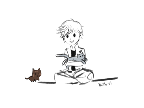 adrien + cats(sorry for my ug cats and doods) 