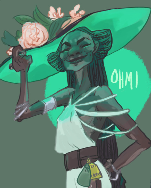 anonbeadraws:Ohmi, a travelling witch, she stops here and there, to sell her potions, her lotions an