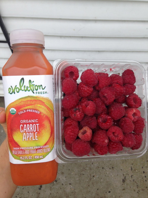 princesswhosquats:  earth&ndash;eater:  carrot-apple-lime juice + raspberries  x