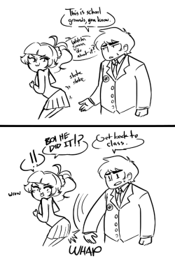 scruffyturtles:Some silly AU comics I did