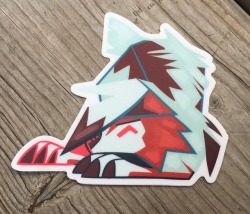 paitynart:My new Pokémon stickers came in! Of Rockruff and Day n Night Lycanroc! Shop link in bio.