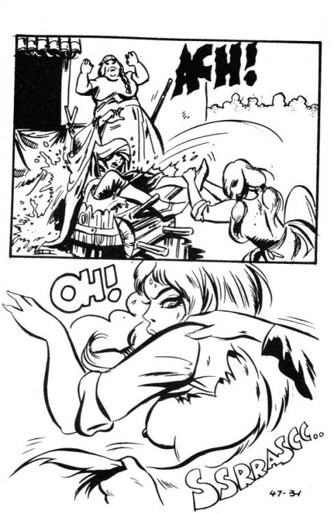 fightingamazons: Catfight scene from Italian fumetto “Lucifera No. 47″ (Dutch version).&