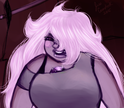 jessi-draws:  &ldquo;Amethyst! I don’t want to fight you!&rdquo;&ldquo;I WOULDN’T WANT TO FIGHT ME, NEITHER!&rdquo;I had to redraw this scene because I have such intense feelings about it.