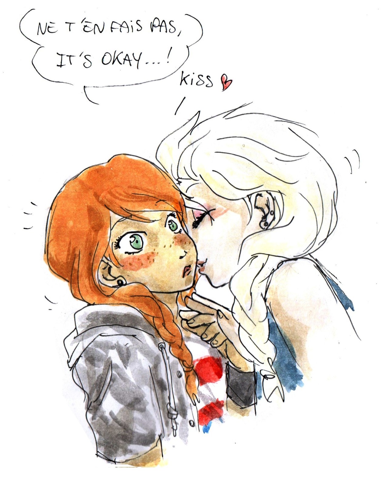 a-return-to-yuri:  ninjaelsanna:  Modern AU - French!Elsa: Anna is in College, and