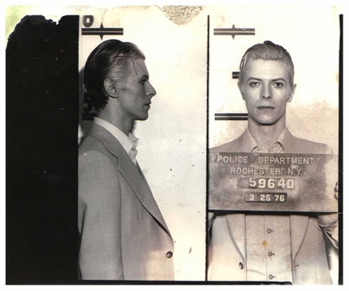 David Bowie MugshotDavid Bowie was arrested after a performance at 2:25am on March 21, 1976, after a