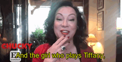 Like a month ago I saw someone in the Chucky tag ask for gifs of Jennifer Tilly talking about being half-Chinese and the actress who plays young Tiffany being half-Asian. I don’t know if they ever got said gifs (I didn’t see them in the tag