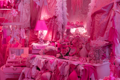 Installation view of Portia Munson’s Pink Project; Bedroom, 1994-2018, at The FLAG Art Foundation, 2