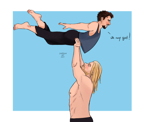 thortony requested by @ad1thi! did you ever wonder what thor and tony were doing while they liv