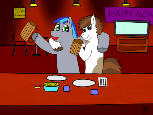 Smitty went to Pip’s new year eve’s party. He had some drinks with his good buddy Teenage Pipsqueak, played some games, and enjoyed the last day of 2013.  (Drawn for Nat’s Pipsqueak new year eve party blog. If you wanna go check it out,