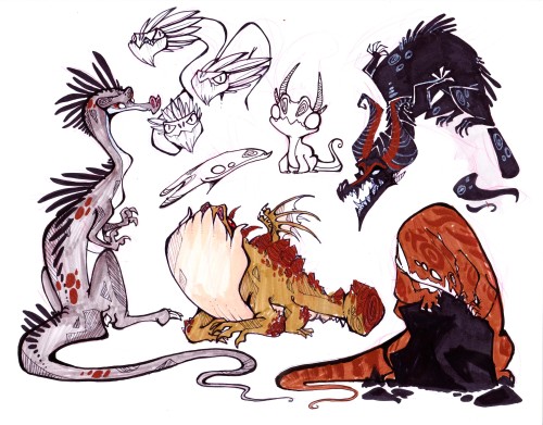 theartofkenyadanino:Massive Dragon Post! You can find all of these in my sketchbook as well. Im just