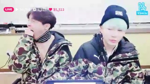 160302 Hoseok and Yoongi live on Vapp